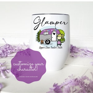 Glamper Upper Class Trailer Trash funny tumbler for Camping & Camp Lover