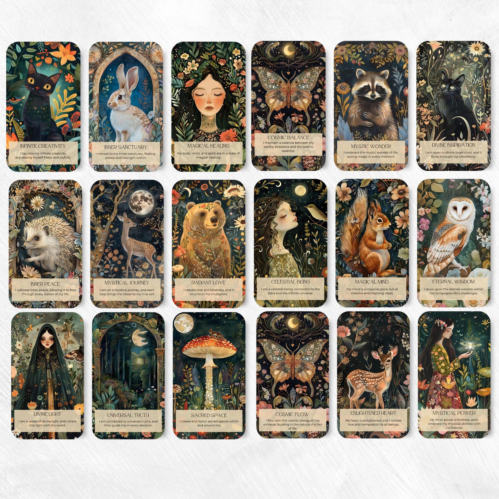 Fairy Oracletarot Cards Deck Mystic Tarot Prints Digital Tarot Deck ...