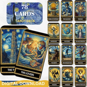 Digital Van Gogh Tarot Deck Printable Tarot Cards 78 Tarot