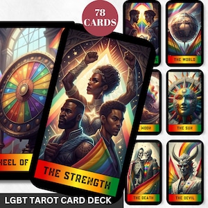 Lgbt Tarot Prints Digital Tarot Deck Lgbt Lovers Spiritual  Printable Tarot Deck Tarot Art Work Png Printable Oracle
