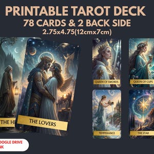 78 Tarot Deck,Mythology Tarot, Printable Tarot Deck Design, Unique Tarot Deck, Digital Cards Deck, Fortune Reading Supply, png, pdf