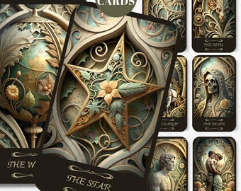 Jeu de tarot extraterrestre surréaliste : art des arcanes majeurs (téléchargement numérique)