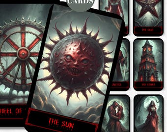 Digital Horror Printable Tarot Cards | Gothic Tarot Deck | Tarot Deck for Gothic Lovers | Bird-Themed Tarot Art | Digital Oracle Deck