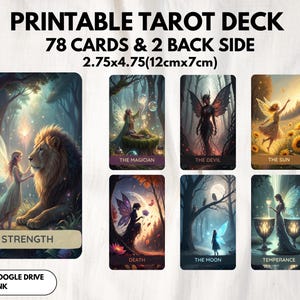 78 Tarot Deck, Fairy Tale Tarot, Printable Tarot Deck Design, Unique Tarot Deck, Digital Cards Deck, Fortune Reading Supply, png, pdf