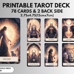78 Tarot Deck, Secred Femme Tarot, Printable Tarot Deck Design, Unique Tarot Deck, Digital Cards Deck, Fortune Reading Supply, png, pdf