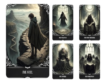 78 Tarot Deck,Dark Fantasy Tarot, Printable Tarot Deck Design, Unique Tarot Deck, Digital Cards Deck, Fortune Reading Supply, png, pdf