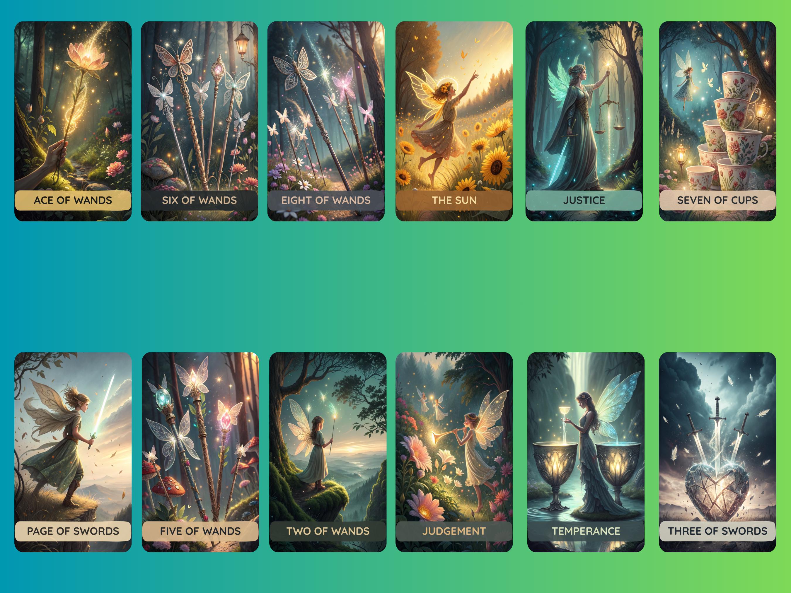 78 Tarot Deck, Fairy Tale Tarot, Printable Tarot Deck Design, Unique ...