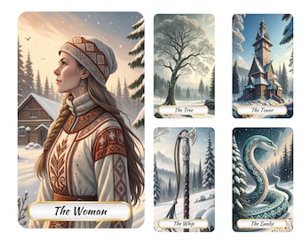 36 Lenormand Tarot Deck,Nordic Tarot, Printable Tarot Deck Design, Unique Tarot Deck, Digital Cards Deck, Fortune Reading Supply, png, pdf