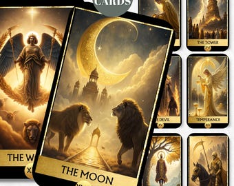 Jeu de tarots Royal Gold : illustrations sur le thème des oiseaux (téléchargement numérique)