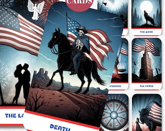 78 Tarot Cards Deck American Tarot Cards Printable Oracle Deck, Digital Tarot Deck, Tarot Deck Beginner, American Deck png, American Tarot