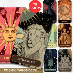 Cosmic Tarot Cards Deck Black Tarot Prints Digital Tarot Deck  Spiritual  Printable Tarot Deck  African American Tarot Printable