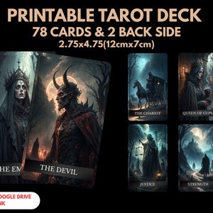 78 Tarot Deck,Horror Tale Tarot, Printable Tarot Deck Design, Unique Tarot Deck, Digital Cards Deck, Fortune Reading Supply, png, pdf