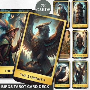 Birds Tarot Prints Digital Tarot Deck Animal Lovers Spiritual  Printable Tarot Deck Tarot Art Work Png Printable Oracle