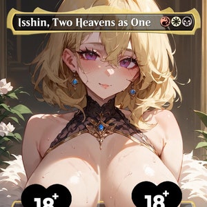 Isshin, Dos Cielos en Uno MTG Tarjeta Proxy de Waifu de Anime Personalizada - Contenido para Adultos