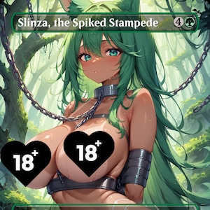 Tarjeta proxy personalizada de Waifu de Slinza, la Estampida de Púas - Contenido para adultos