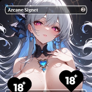 Tarjeta proxy de Waifu de Anime personalizada de MTG con el Sello Arcano - Contenido para adultos