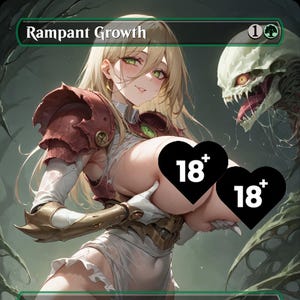 Tarjeta proxy personalizada de Waifu de Anime de Crecimiento Rampante de MTG - Contenido para adultos