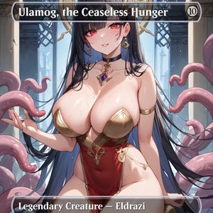 Ulamog, el Hambre Incesante MTG - Tarjeta proxy personalizada de anime Waifu - Contenido para adultos