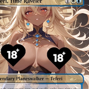 Tarjeta proxy personalizada de Teferi, viajera del tiempo para waifu - Contenido para adultos