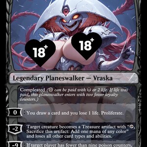 Tarjeta proxy de Waifu personalizada de Anime MTG de Vraska, el Aguijón de la Traición - Contenido para adultos