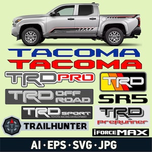 2x TRD Trail Mountain Tre Toyota Off Road BedSide Vinyl Stickers Calcomanía Para Tacoma O Tundra Sticker 2 Colors - Foto 6