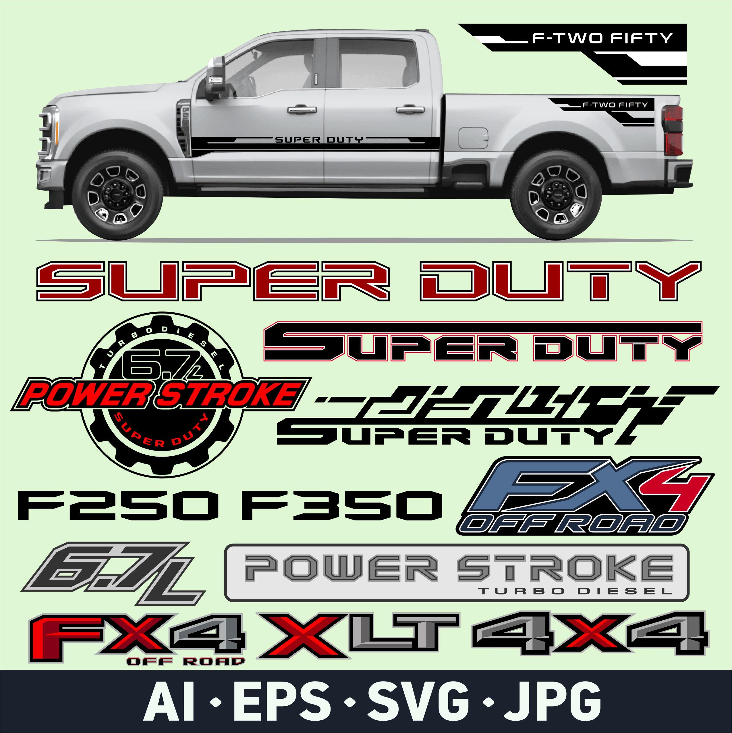 Ford Truck Super Duty Side Stripes Decal SVG Bundle. Pick up