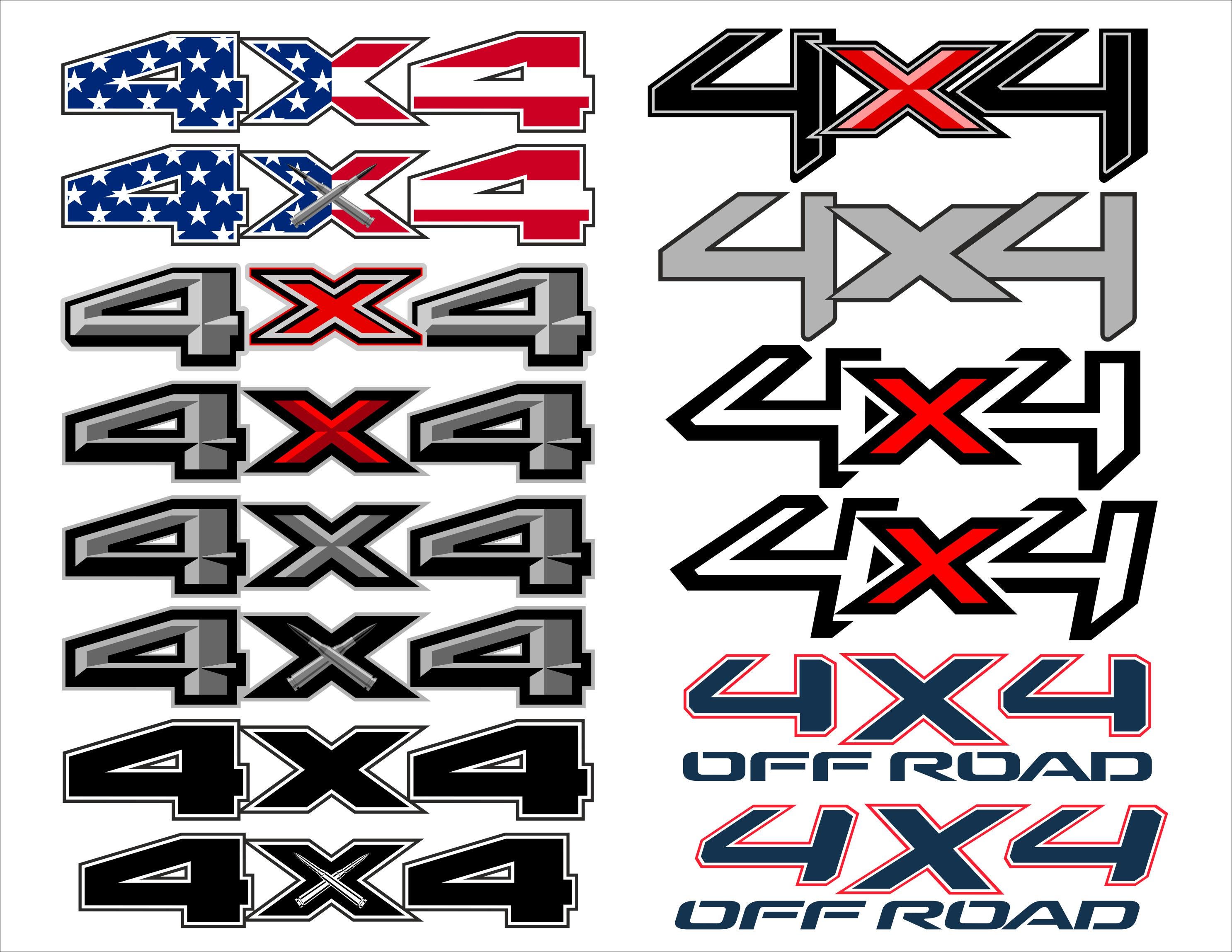 TIRESFX 4X4 Decals - Black USA Flag Truck Bedside Stickers (Set Of 2) | For 2015-2018 Models