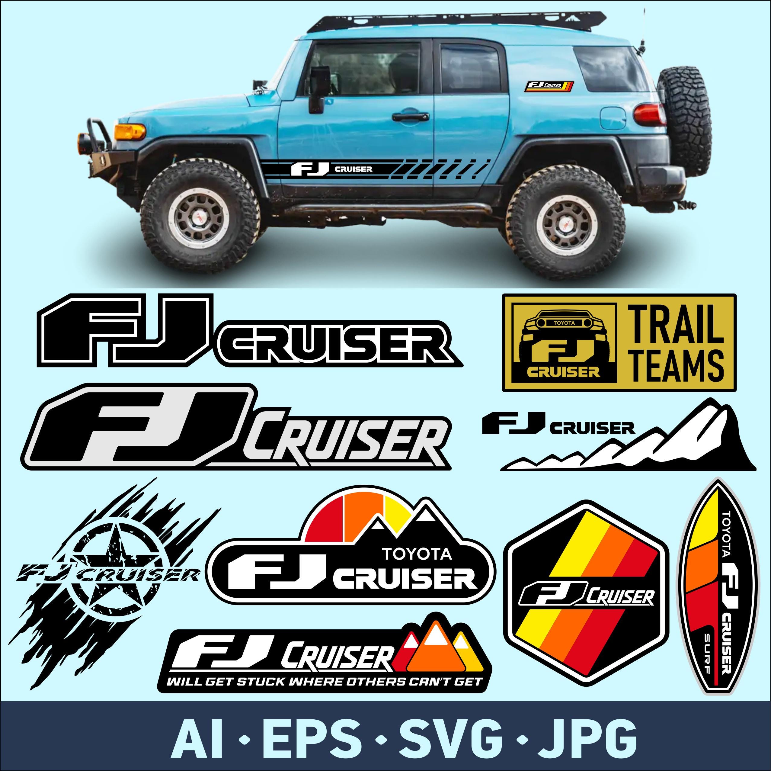 TOYOTA Sticker Retro Tacoma 4Runner Land Cruiser FJ Rav4 Set Of 2 JDM, Blue 8 In - Foto 10