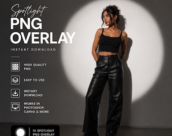 Spotlight PNG Overlay | Studio Light Effect | Photo Editing Overlay | Portrait Lighting | Instant Digital Download