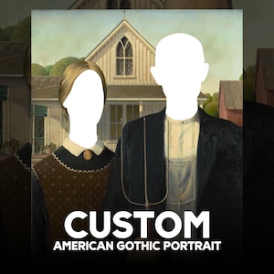 Custom American Gothic Portrait – Vintage Parody Art (Digital Download)
