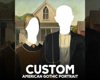 Custom American Gothic Portrait – Vintage Parody Art (Digital Download)