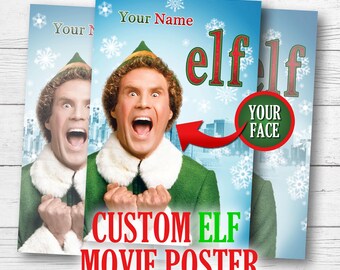 Personalized Elf Movie Poster: Custom Face Christmas Gift (Digital Download)