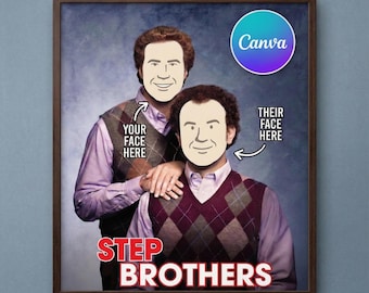 Step Brothers Movie Poster Canva Template – Face Swap, Editable (Instant Download)