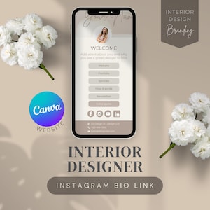 Plantilla de enlace EDITABLE en la biografía de Instagram / Plantilla de enlaces rápidos / Plantilla de enlace estético beige / Página de enlace de Instagram de la tienda / BR01