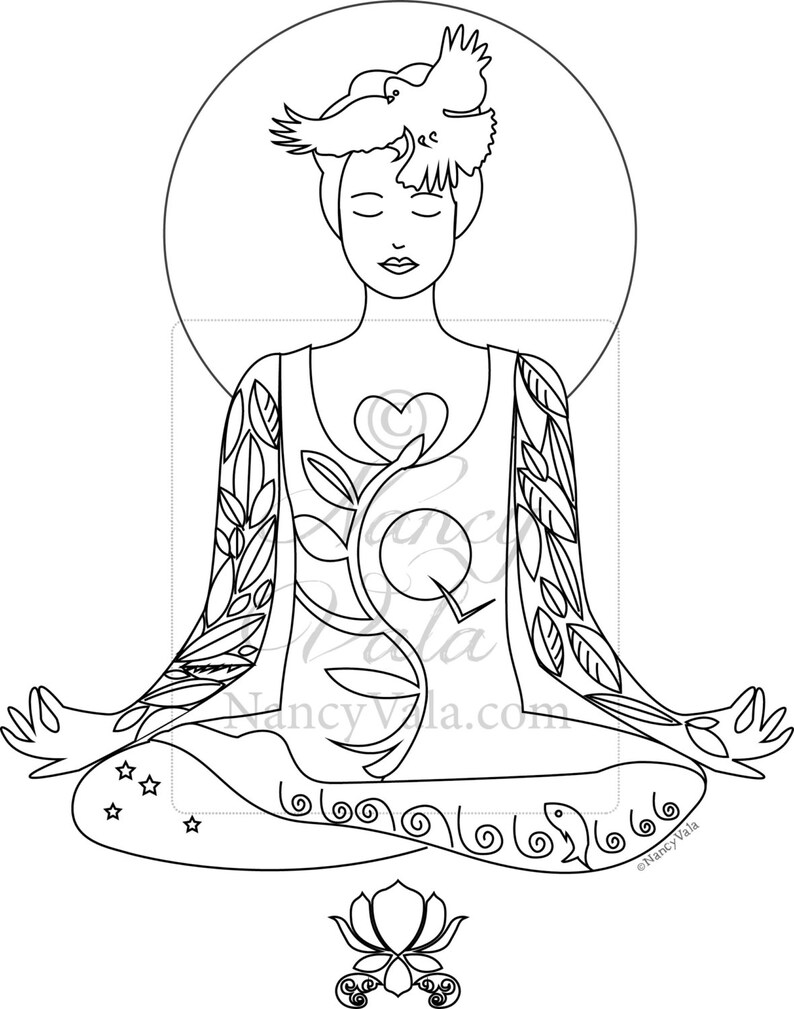 color your yoga coloring book yoga poses tattoo yogis etsy