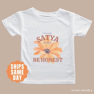 Satya YOGA BABY TODDLER T-Shirt, Meditation Baby Shirt, Yoga Baby Gift, Mindful Toddler Clothes, Yogi Mom Baby Shower Outfit, Yoga Onesie®
