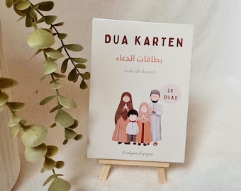 20 Dua Card Set – MalyaanDesigns® – 20 lovingly designed supplication cards, DIN A6 | Arabic-German phonetic transcription | Children and adults | Islam