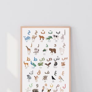 Alif Ba | Arabisches Alphabet Poster A3 | Tieralphabet