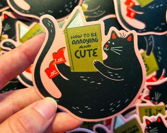 Annoying & Cute Kitty Vinyl Sticker | Waterproof Laptop Decal