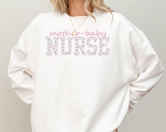 Sudadera de enfermera para madre y bebé, sudadera de enfermera posparto, suéter de enfermera, regalo de enfermera para madre y bebé, sudadera de enfermera, nuevo regalo de enfermera