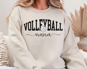 Personalized Volleyball Nana Kids Name On Sleeve Sweatshirt Volleyball Grandma Gift Custom Nana Volleyball Tee Mothers Day Gift Game Day Tee