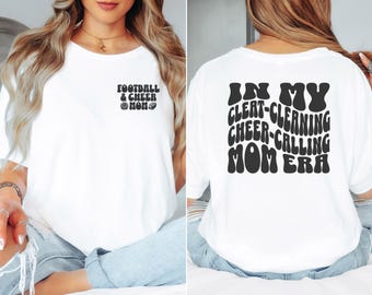 Retro Football and Cheer Mom Shirt In My Football Mom Era Football Cheer Mama Gift for Mom Cheer Mom Era Mothers Day Gift Mom of Both Shirt