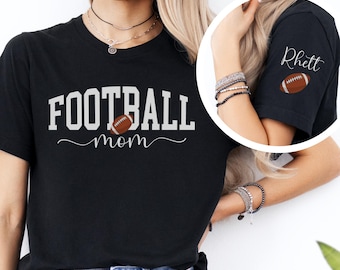 Custom Football Mom Shirt with Player Name Football Mom Personalized Gift for Mom Game Day Tee Custom Mothers Day Football Mom Shirt