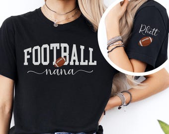 Kundenspezifisches Fußball-Nana-Shirt mit Spielername-Fußball-Großmutter personalisiertes Geschenk für Nana-Spieltag-T-Stück Kundenspezifisches Muttertags-Fußball-Hemd