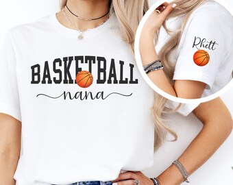 Custom Basketball Nana Shirt with Player Name Basketball Grandma Personalized Gift for Nana Game Day Tee Custom Mothers Day Basketball Shirt