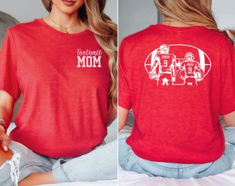 Custom Football Mom Shirt with Two Players Name & Number Mom Football Gift for Football Mom Mothers Day Gift Football Mom Shirt Sports Mom