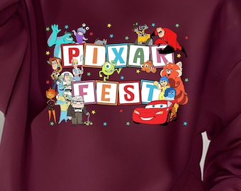 Pixar Fest sweatshirt, Disney pixar characters shirt, Disneyland Pixar Fest tshirt, Family Disneyland trip matching Tees more colors