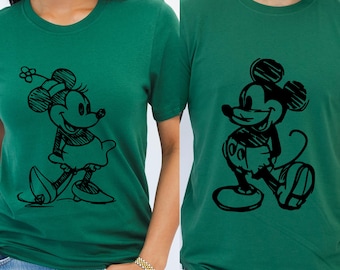 Minnie Mickey Mouse Shirt, Disney Couple Tee, Disney Minimalist Couple Shirt, Family Disney Shirt, Disney world Shirt, Disney Matching Tee