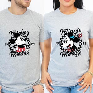Retro Disney Shirts, Mickey Checkered Shirt, Minnie Mouse Tees,Disney Family Shirts, Disney Tee, Disneyworld Shirts,Disney Couple Sweatshirt