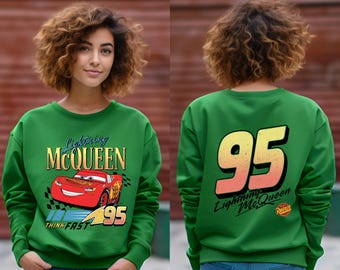 Vintage McQueen Shirt, Two Sided McQueen T-Shirt,  Lightning McQueen sweatshirt, Disney Pixar Car Shirt, Radiator Springs Tee